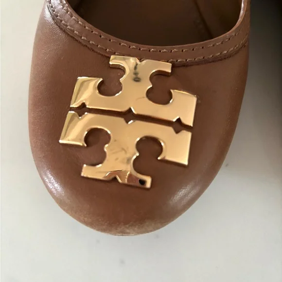 TORY BURCH•tan leather ballet flats 9.5 EUC - Picture 2 of 11